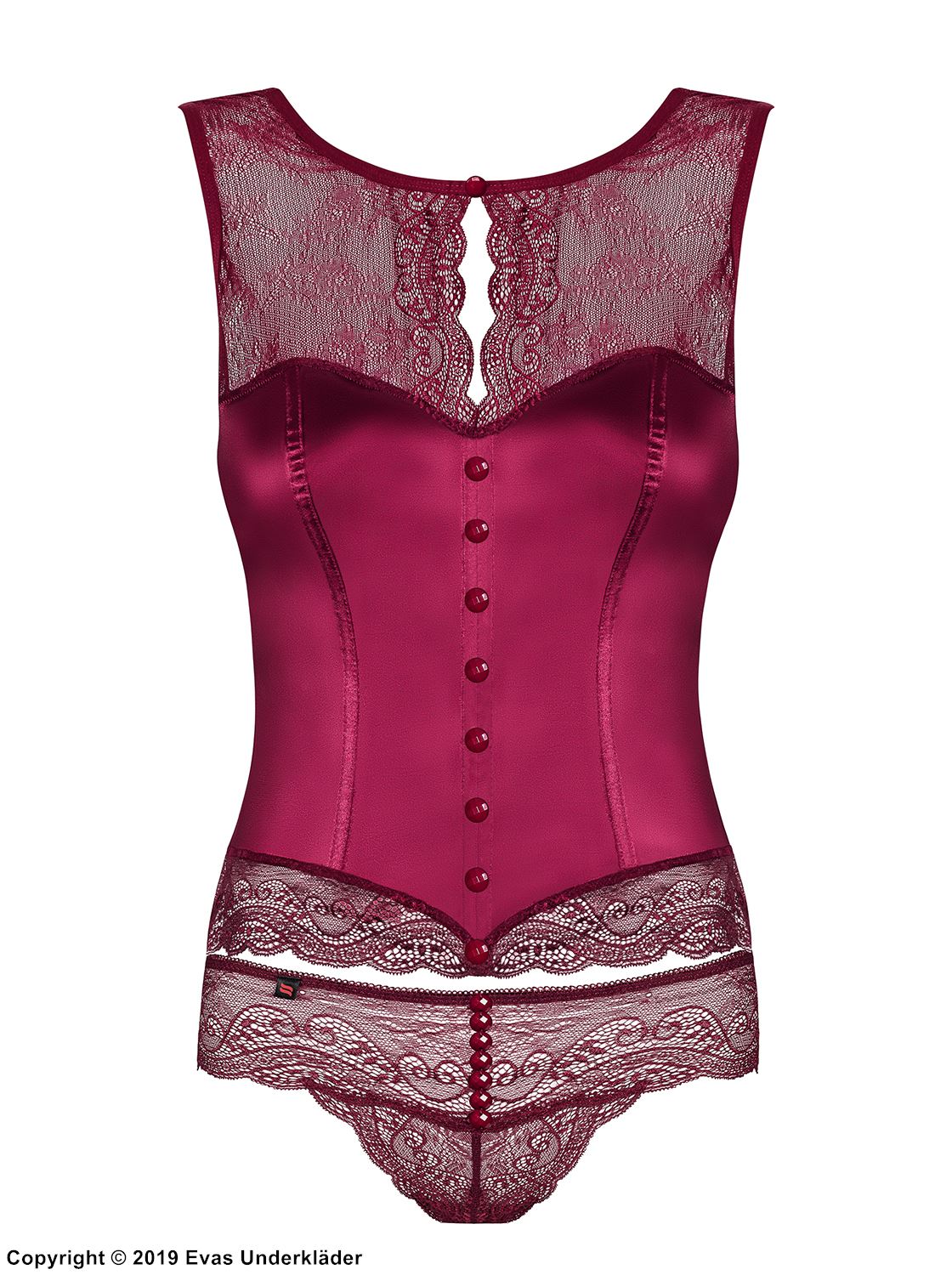 Elegant corset, lacing, light shaping effect, buttons